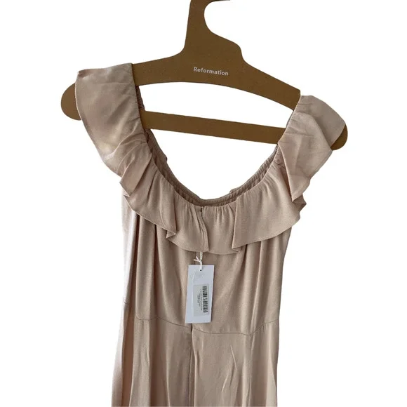 Reformation Verbena Maxi Dress Off Shoulder Sz 4 - Picture 4 of 11